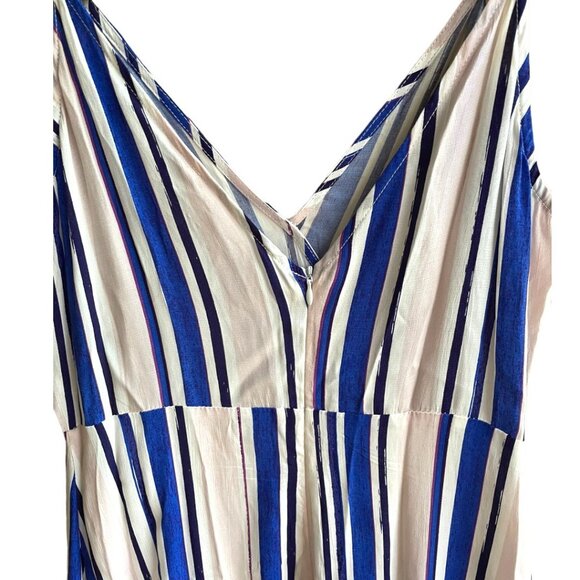 Anthropologie ASTR The Label Size M Blue White Faux Wrap Striped Maxi Dress - Picture 8 of 8